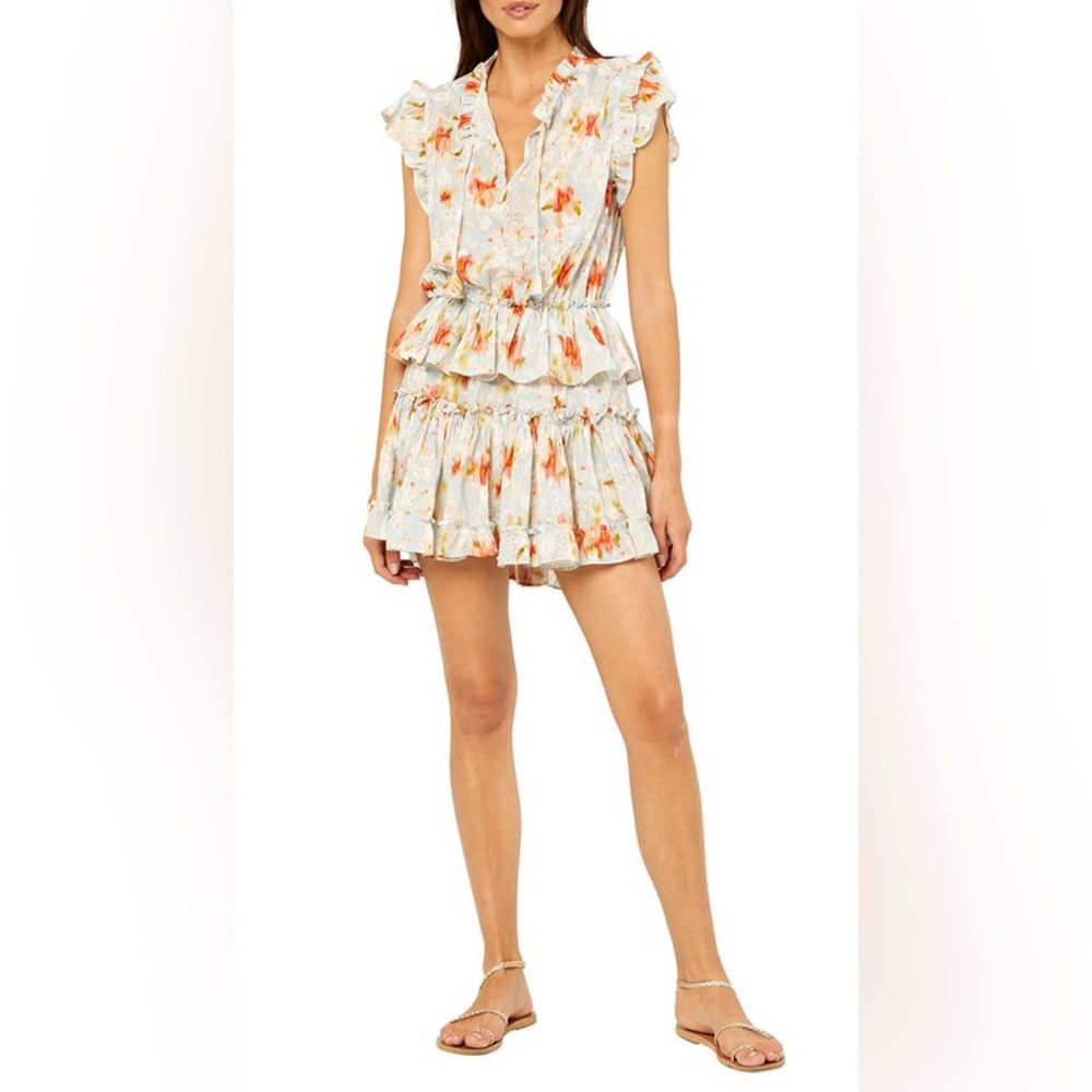 MISA Las Angeles Lillian Floral Mini Ruffle Dress